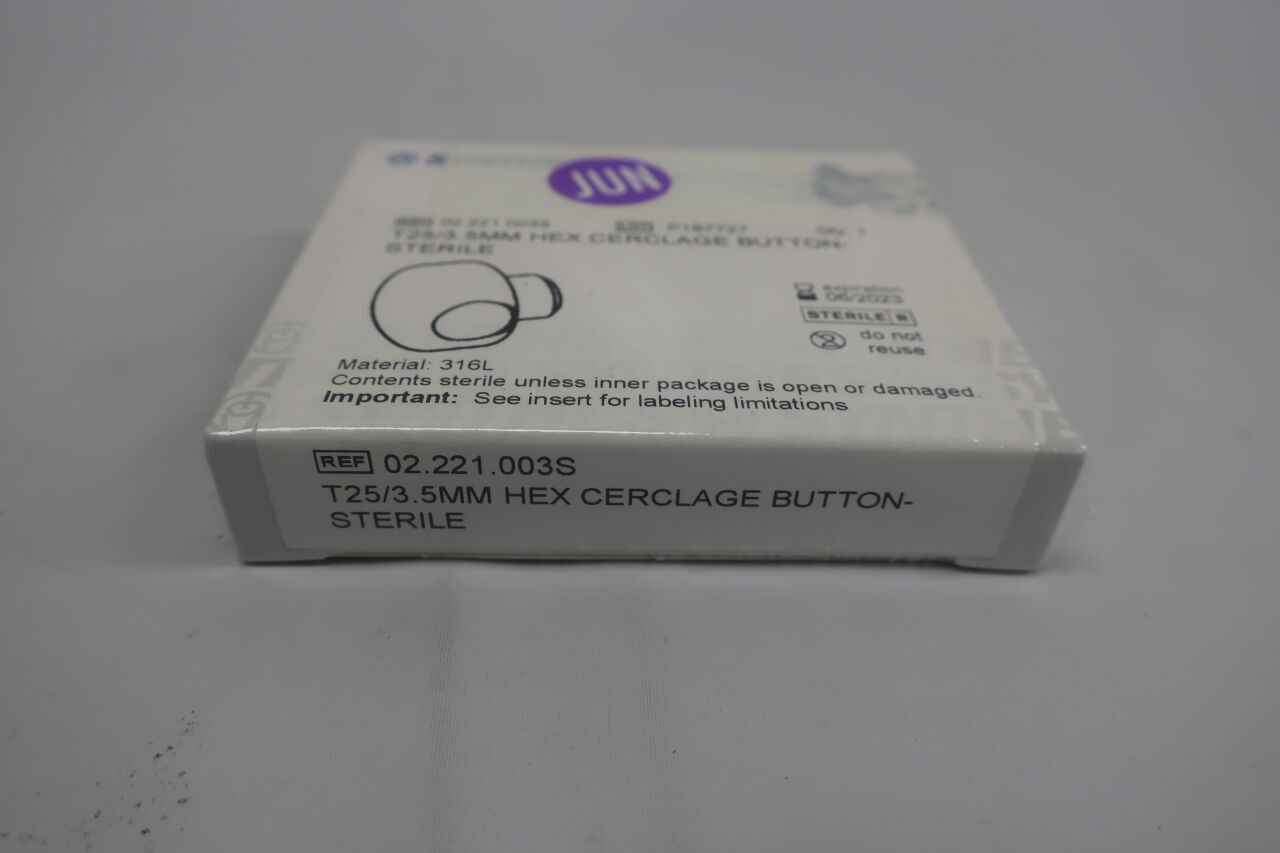02.221.003S - SYNTHES - T25 StarDrive, 3.5mm HEX CERCLAGE BUTTON, (BX/1) - ( Expiry Date: 2025-11-30 )