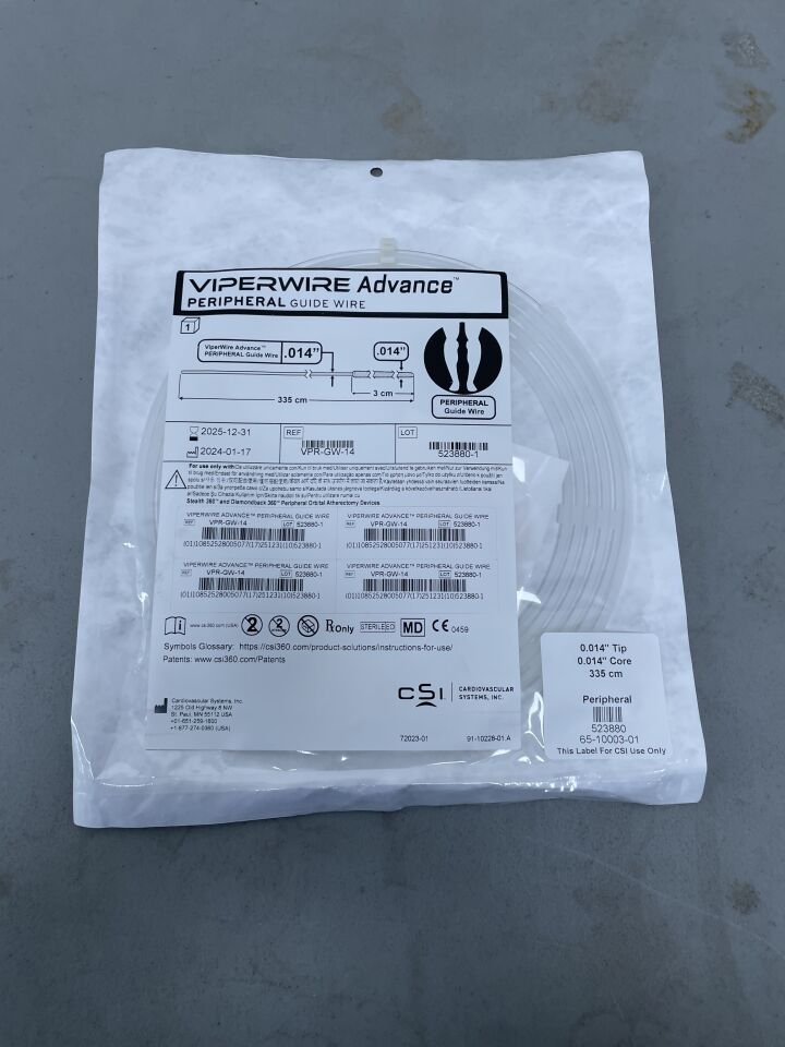 VPR-GW-14 - CSI - Viperwire Advance Peripheral Guide Wire 0.014" x 0.014" x 335cm , (EA) - ( Expiry Date: 2025-12-31 )