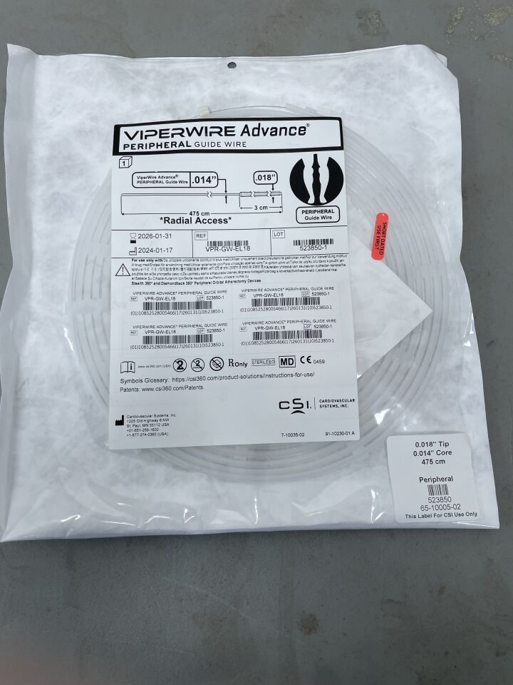VPR-GW-EL18 - CSI - ViperWire Advance Peripheral Guidewire, Extended Length 0.018" x 475cm, (EA) - ( Expiry Date: 2026-01-31 )