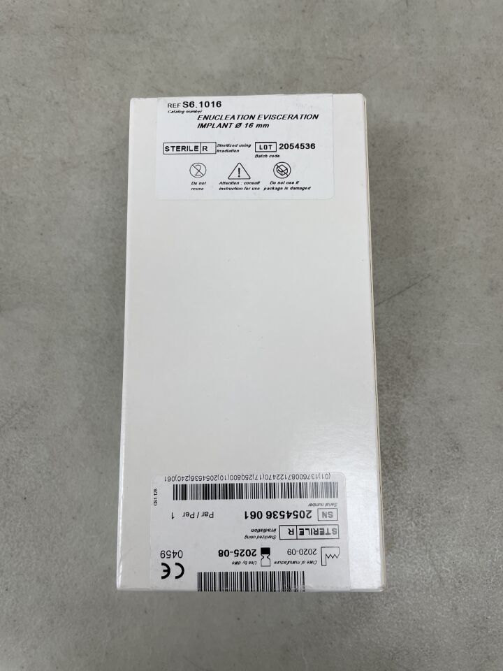 S6.1016 - FCI - Spherical Silicone Enucleation Evisceration Implant 16mm, (EA) - ( Expiry Date: 2025-11-30 )
