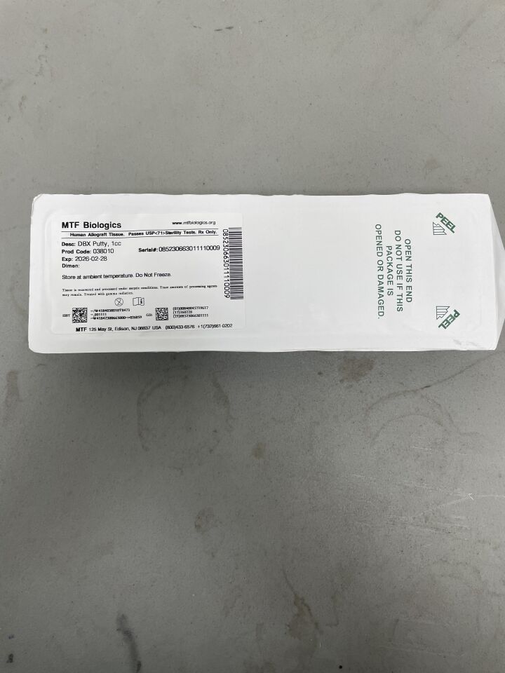 38010 - MTF BIOLOGICS - DBX Putty Demineralized Bone Matrix, 1cc, (EA) - ( Expiry Date: 2026-02-28 )