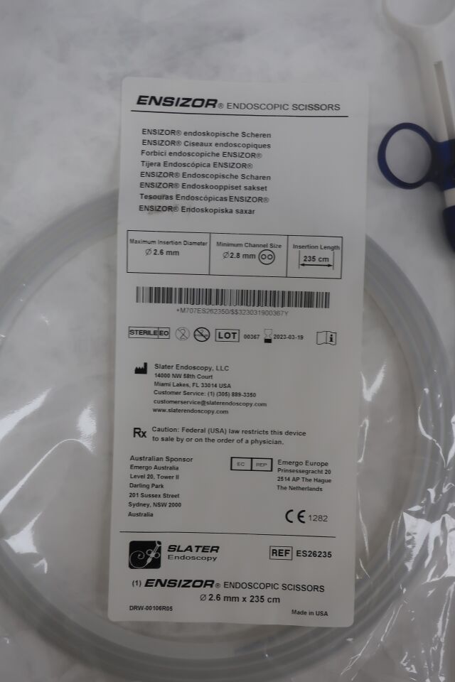 ES26235 - SLATER ENDOSCOPY - Ensizor Endoscopic Scissors 235cm x 2.6mm, (EA) - ( Expiry Date: 2025-01-30 )