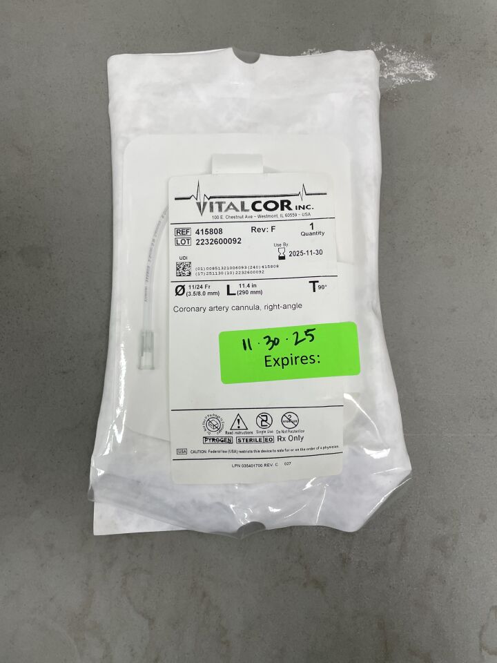 415808 - VITALCOR - Vitalcor Coronary Artery Perfusion Cannula With Balloon, 80mm, (EA) - ( Expiry Date: 2025-11-30 )