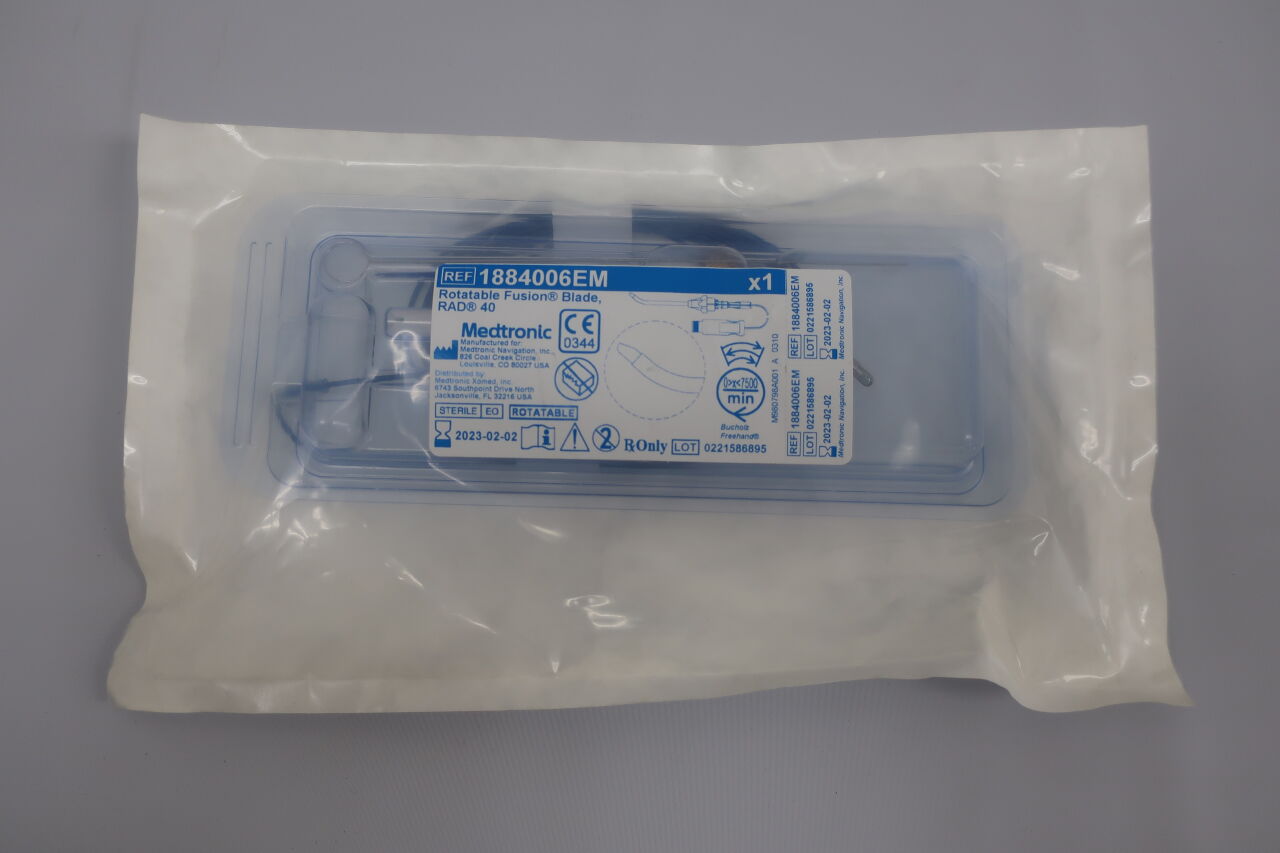 1884006EM - MEDTRONIC - 4.0mm RAD 40 Curved Rotatable Blade with Automated EM Tracking, (EA) - ( Expiry Date: 2026-04-13 )