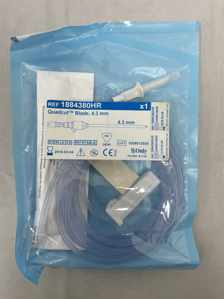 1884380HR - MEDTRONIC - 4.3mm Rotatable Quadcut Blade, 13cm, (EA) - ( Expiry Date: 2025-12-09 )