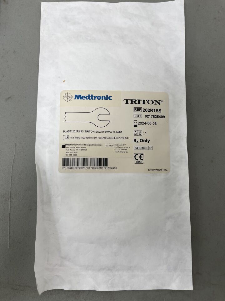 202R1SS - MEDTRONIC - TRITON Sagi Blade, 9.5 x 25.5mm, (EA) - ( Expiry Date: 2024-06-08 )