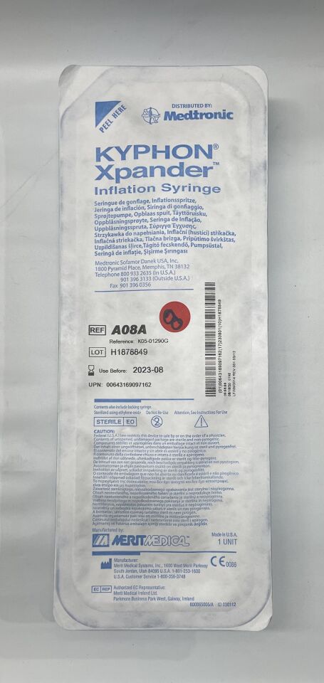A08A - MEDTRONIC - Kyphon Xpander Inflation Syringe, (EA) - ( Expiry Date: 2025-10-14 )