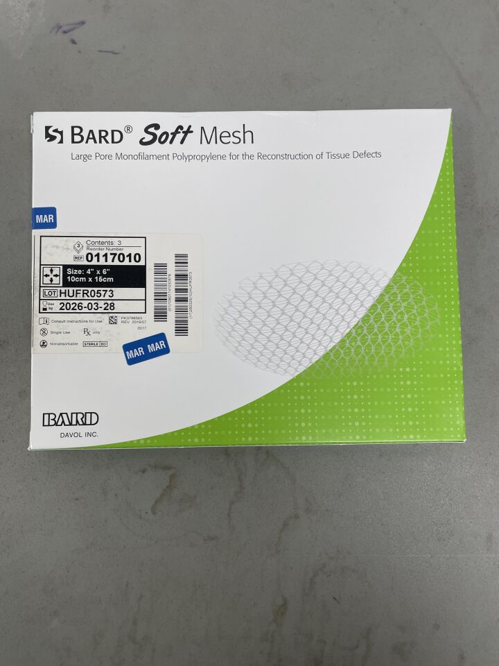117010 - BARD - Soft Mesh 4" x 6", (BX/3) - ( Expiry Date: 2026-03-28 )