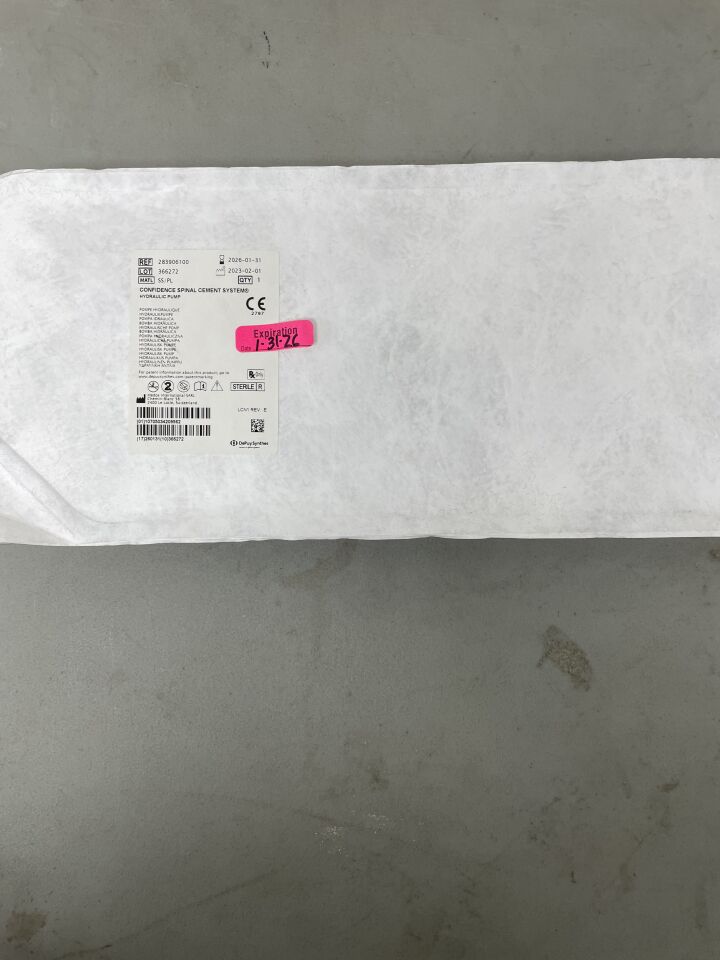283906100 - DEPUY - Confidence Spinal Cement System, Hydraulic Pump, (EA) - ( Expiry Date: 2026-01-31 )