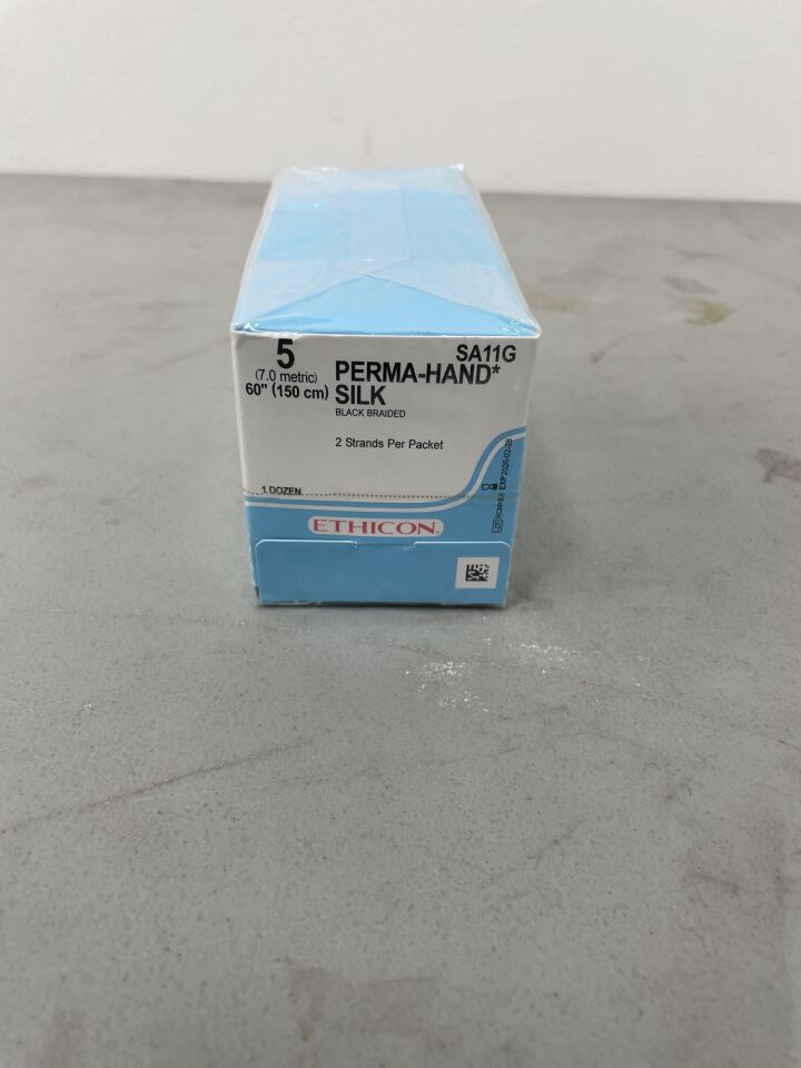 SA11G - ETHICON - Perma-Hand Non-Absorbable Braided Silk Suture, Size 5, 60 in. Length, (BX/12) - ( Expiry Date: 2026-02-28 )