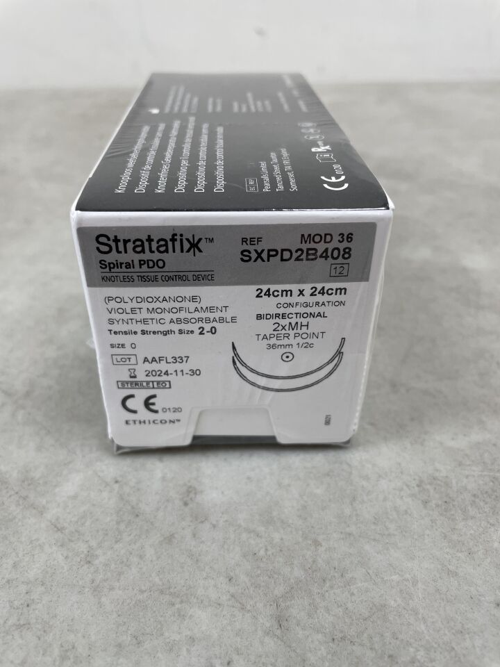 SXPD2B408 - ETHICON - Stratafix Spiral PDO Absorbable Monofilament Suture, Size 2-0, 9 in. Length, MH Needle, (BX/12) - ( Expiry Date: 2023-09-30 )