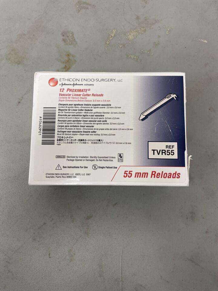 TVR55 - ETHICON - Proximate Linear Cutter Cartridge, White, 55 mm Size, (BX/12) - ( Expiry Date: 2026-02-28 )