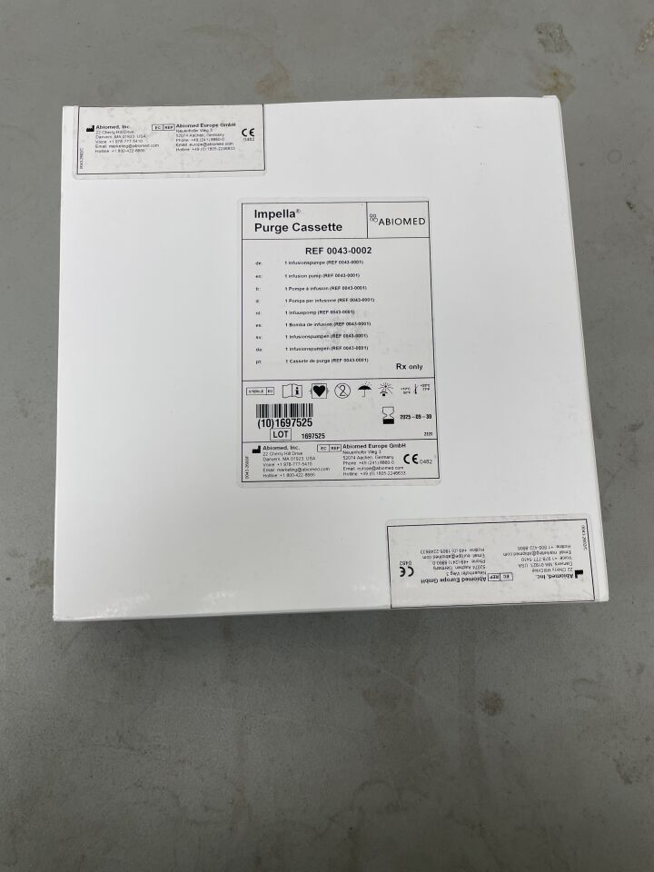 0043-0002 - ABIOMED - Purge Cassette for the Impella Controller, (BX/1)