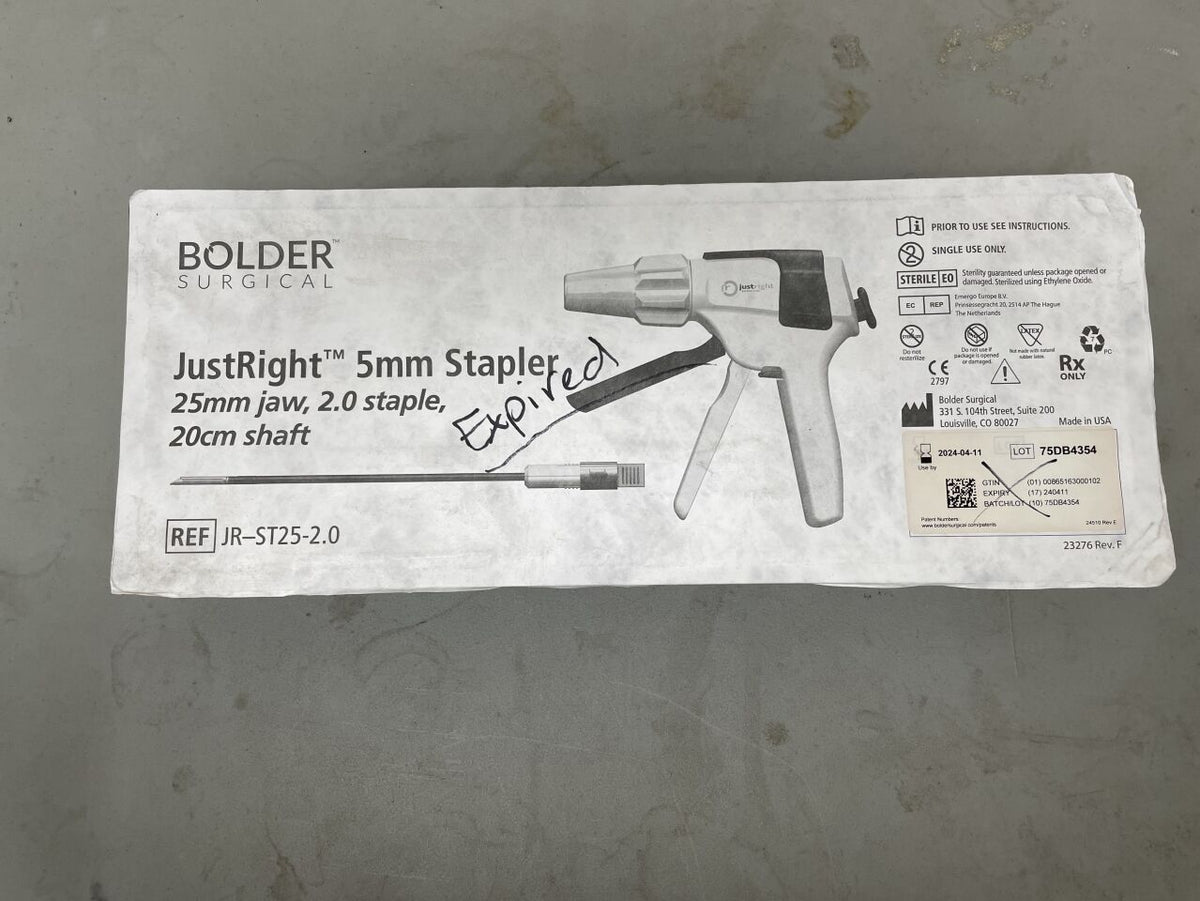 JR-ST25-2.0 - BOLDER SURGICAL - JustRight 5mm Stapler, 25mm Jaw, 2.0 Staple, 20cm Shaft, (EA)
