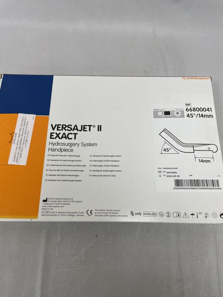 66800041 - SMITH & NEPHEW - Versajet II Exact: Hydrosurgery System Handpiece: 45 Degree, 14mm, (BX/1)