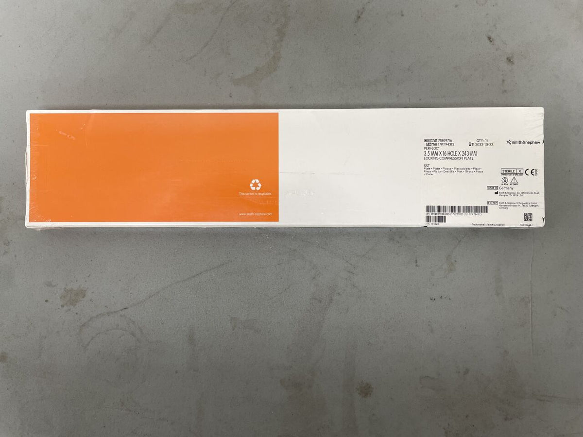 71809716 - SMITH & NEPHEW - Peri-Loc Locking Compression Plate, 16 Hole, 3.5 x 243mm, (BX/1)