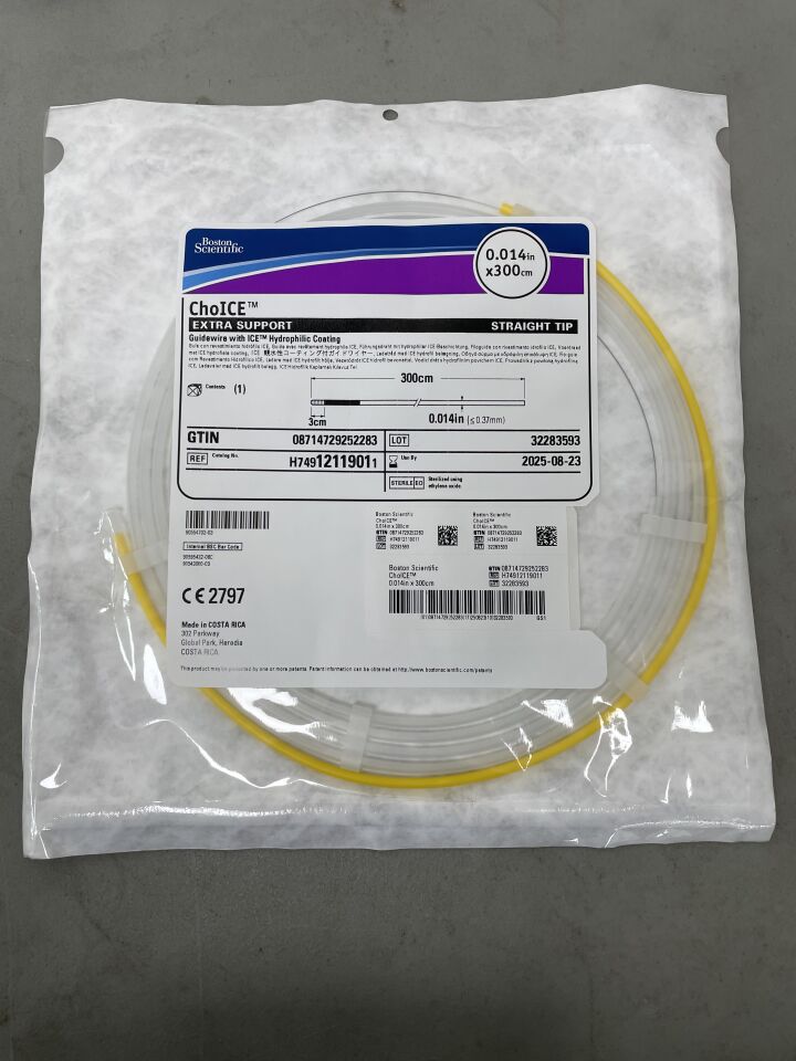 1211901 - BOSTON SCIENTIFIC - ChoICE Guidewire - ICE Hydrophilic Coating - Extra Support, Straight - .014" x 300cm, (EA)