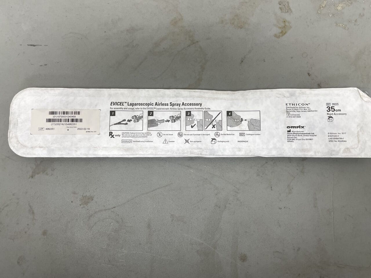 3922S - ETHICON - EVICEL Laparoscopic Airless Spray Accessory, 35 cm Size, (EA)