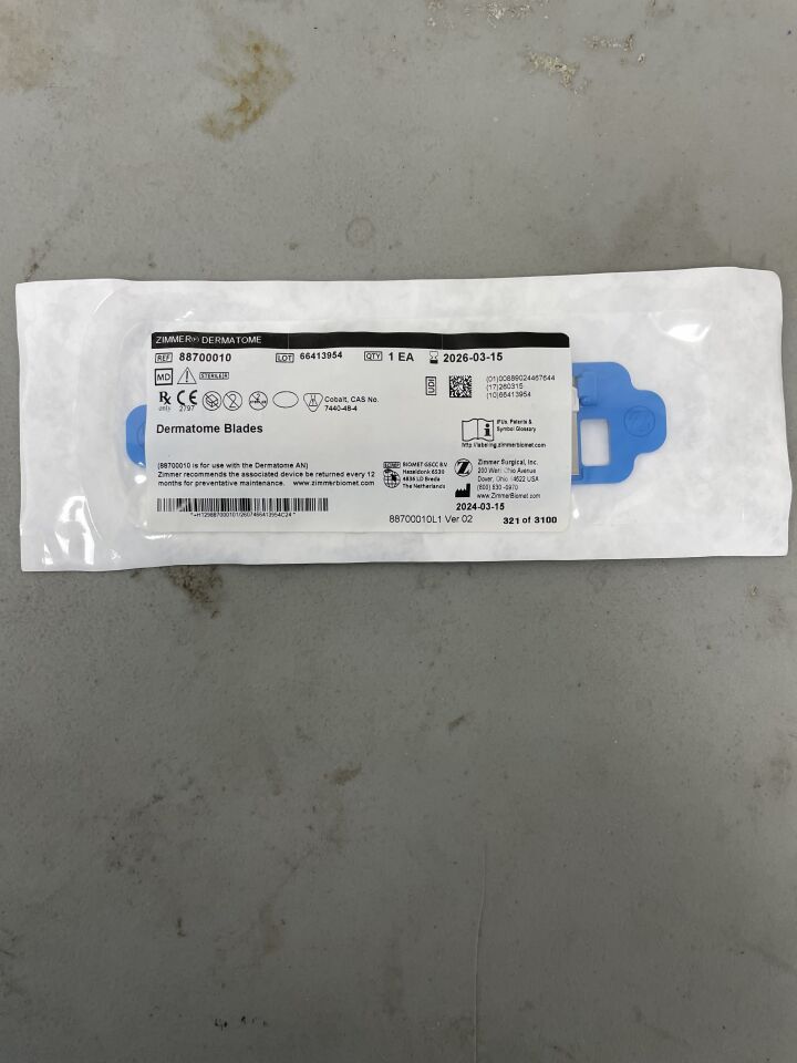 88700010 - ZIMMER - Dermatome Blades, (EA)