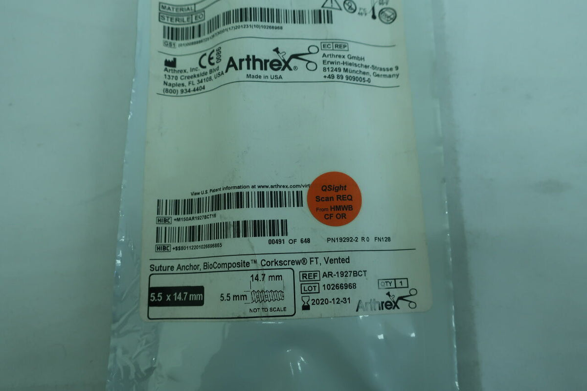 AR-5028C-11 - ARTHREX - biocomposite interference screw 11 x 28mm delta tapered -, (BX/1)