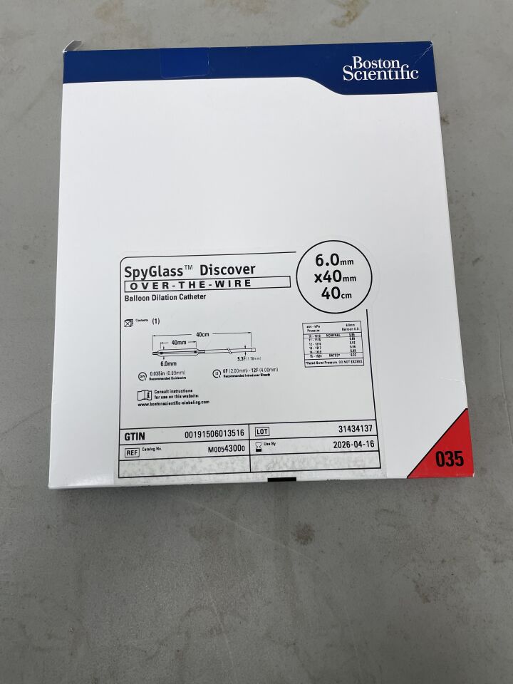4300 - BOSTON SCIENTIFIC - SpyGlass Discover Balloon Dilation Catheter - OTW - 6.0mm x 40mm x 40cm, (BX/1)