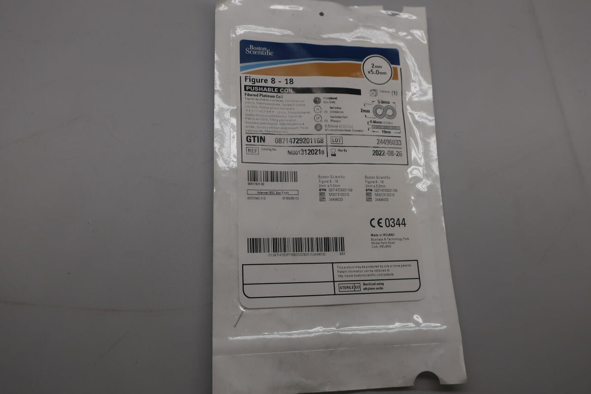 312021 - BOSTON SCIENTIFIC - Figure 8-18 Pushable Fibered Platinum Coil 2mm x 5mm, (EA)