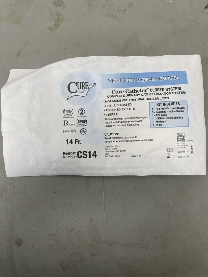 CS14 - CONVATEC - Cure Medical Closed System Catheter Kit, 14F, (EA)