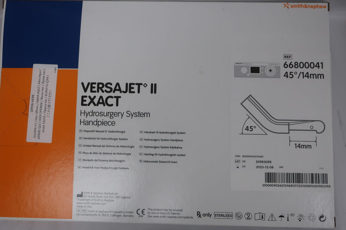 66800041 - SMITH & NEPHEW - Versajet II Exact Disposable Hydrosurgery System Handpiece, 14 mm Length, 45 ° Angle, (BX/1)