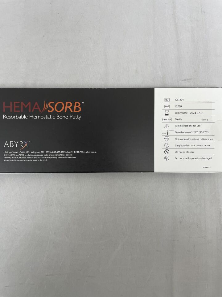 OS-201 - ABYRX - HEMA SORB Absorbable Bone Hemostat Matrix, (BX/1)
