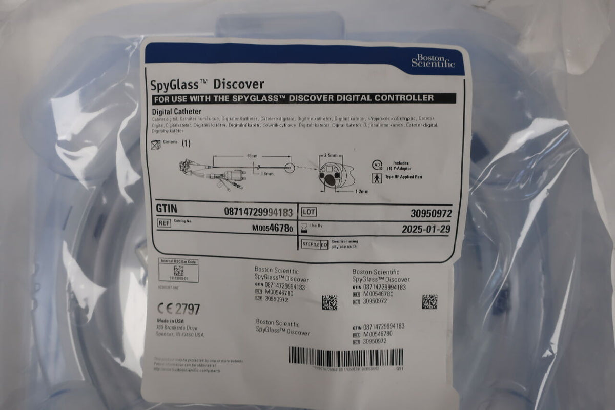 4678 - BOSTON SCIENTIFIC - SpyGlass Discover Digital Catheter, 3.6mm x 65cm, 3.5mm x 1.2mm, for use with SpyGlass Discover Digital Controller, (BX/1)