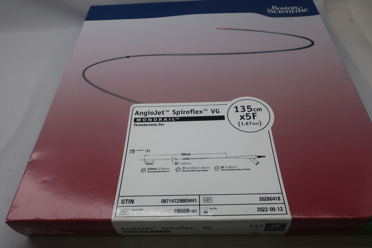 106608-001 - BOSTON SCIENTIFIC - AngioJet Spiroflex VG Thrombectomy Set - MONORAIL - 5Fr x 135cm, (BX/1)