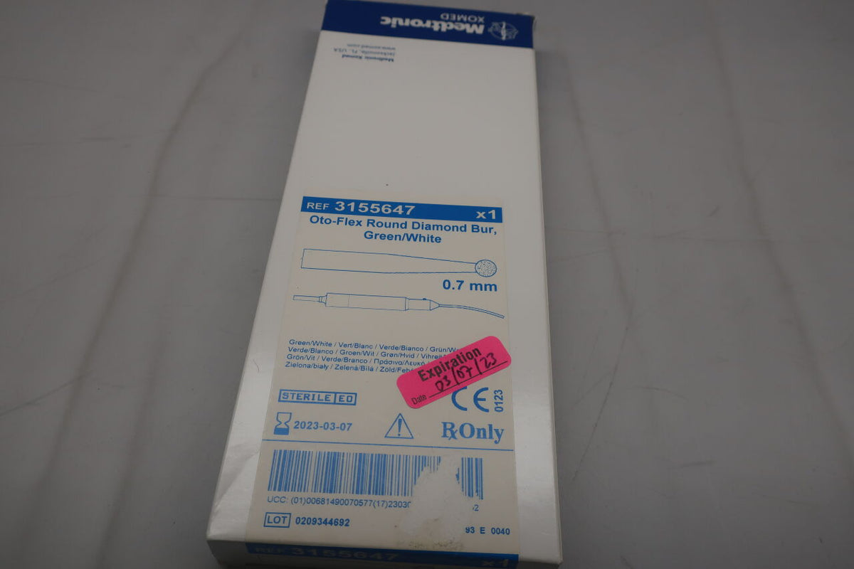 3155647 - MEDTRONIC - Skeeter Carbide Diamond Oto-Flex Burr, Green/White, 0.7 dia. x 98 mm Length, (BX/1)
