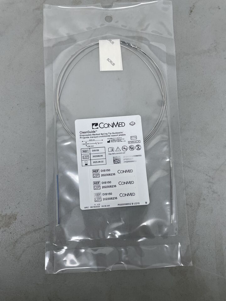 DIS150 - CONMED - CleanGuide, Disposable Marked Spring Tip Guidewire, 1.86mm x 210cm, (EA)