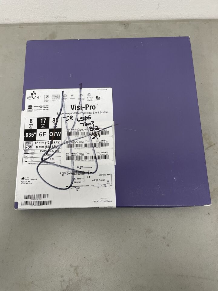 PXB35-06-17-080 - EV3 - Visi-Pro Balloon-Expandable Peripheral Stent System - OTW - 6mm x 17mm x 80cm, (BX/1)