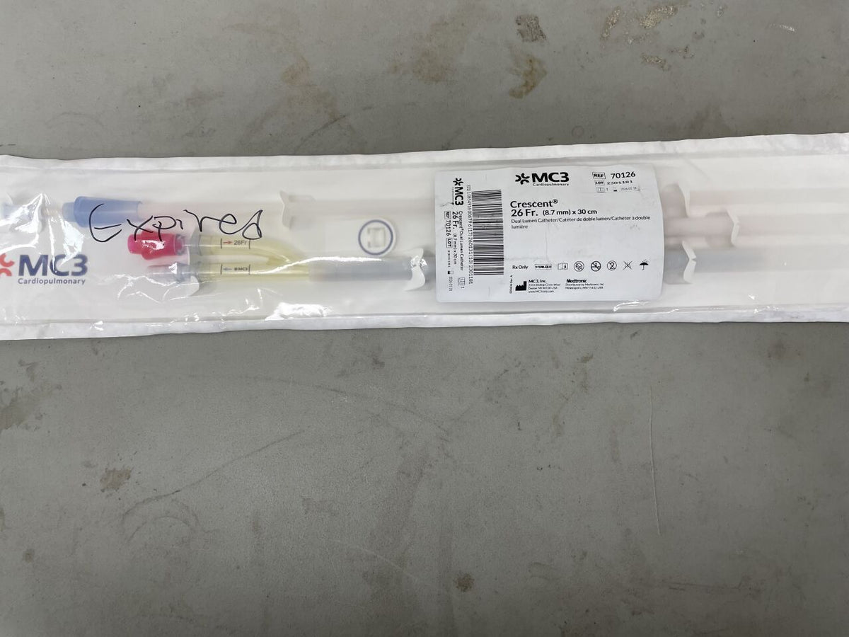 70126 - MEDTRONIC - MC3 Crescent Cardiopulmonary Dual Lumen Catheter, 26F x 30cm, (EA)