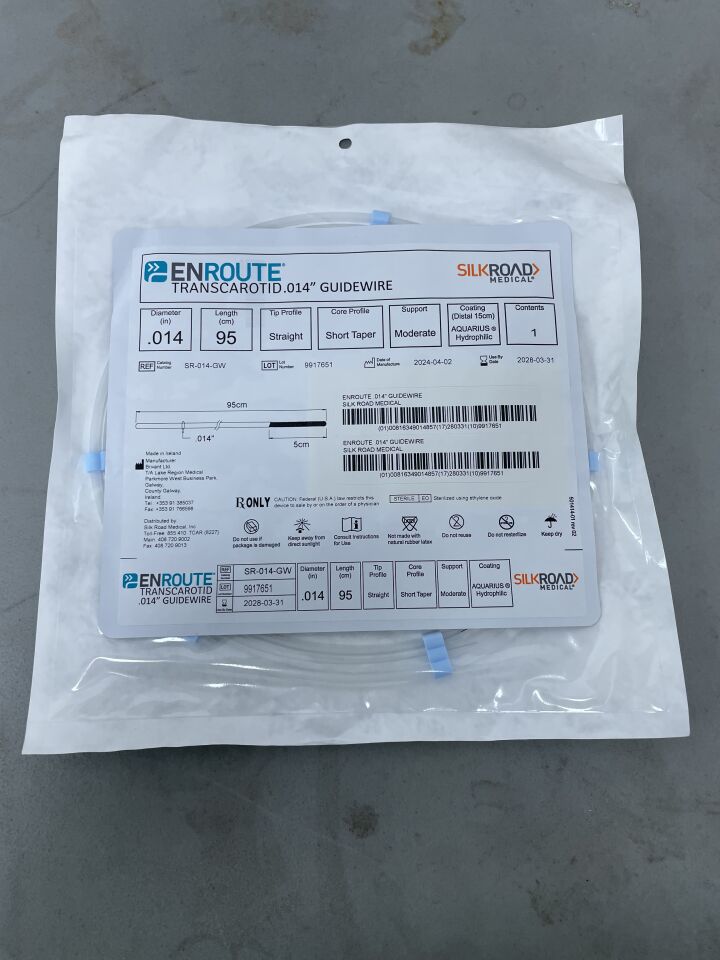 SR-014-GW - SILK ROAD MEDICAL - ENROUTE Guidewire - Straight Tip - .014" x 95cm, ()