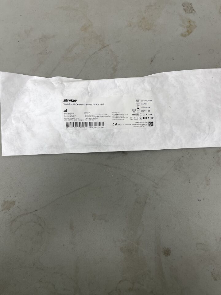 0306-410-000 - STRYKER - verteport cement cannula for kit 10g, (EA)
