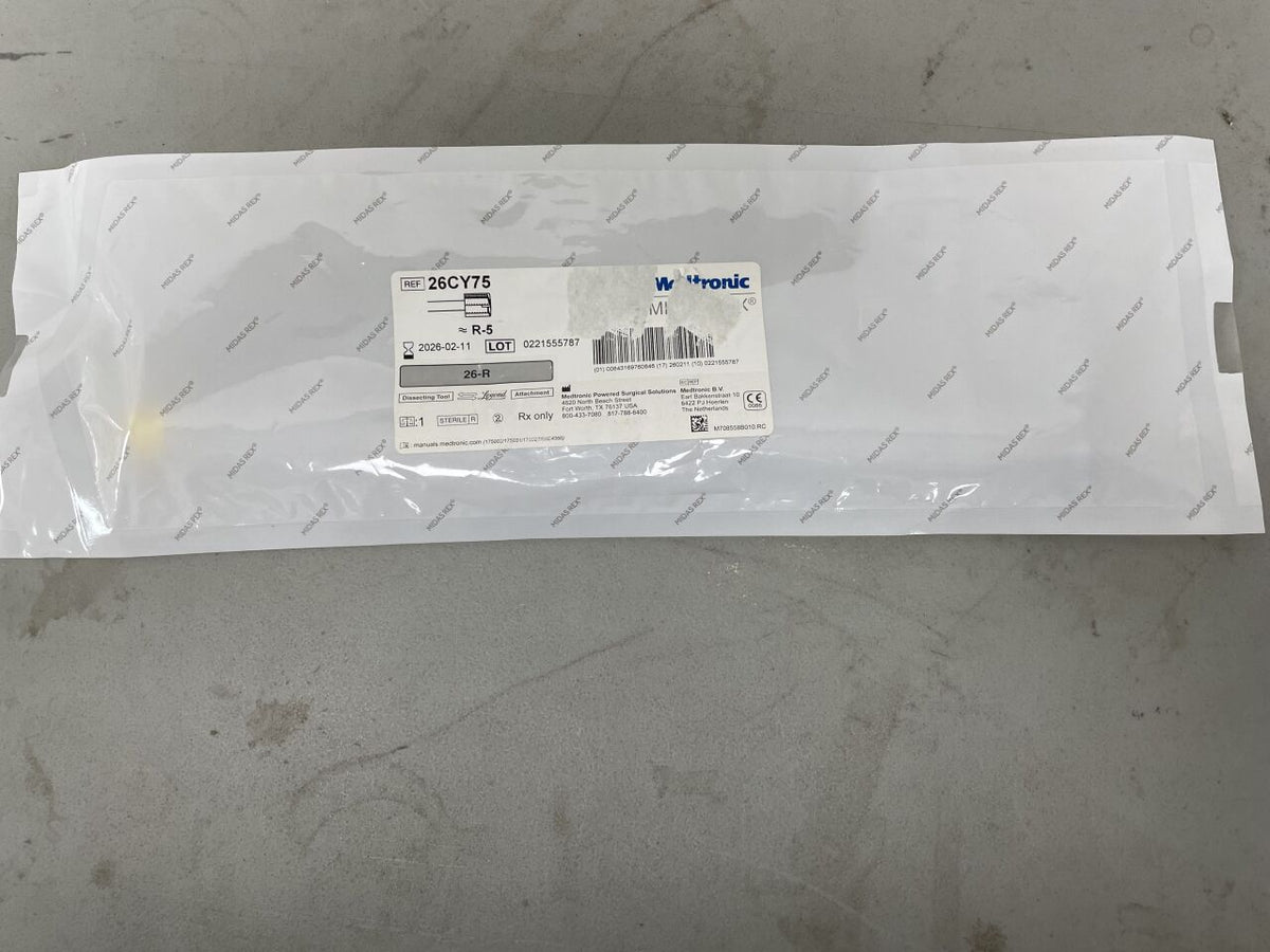 26CY75 - MEDTRONIC - Midas Rex Cylinder Fluted Cutting Burr, 7.5 mm Head Diameter, 26 cm Shaft Length, (EA)