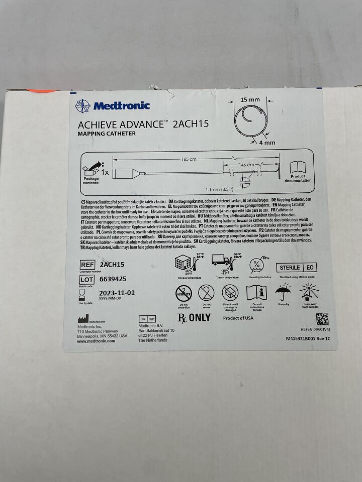 2ACH15 - MEDTRONIC - achieve advance mapping catheter, 15mm, (BX/1)