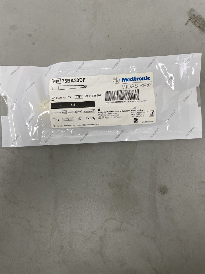 75BA20DF - MEDTRONIC - Midas Rex Legend Ball Diamond Dissecting Tool, 7.5 cm Shaft Length, 2 mm Head Diameter, (EA)