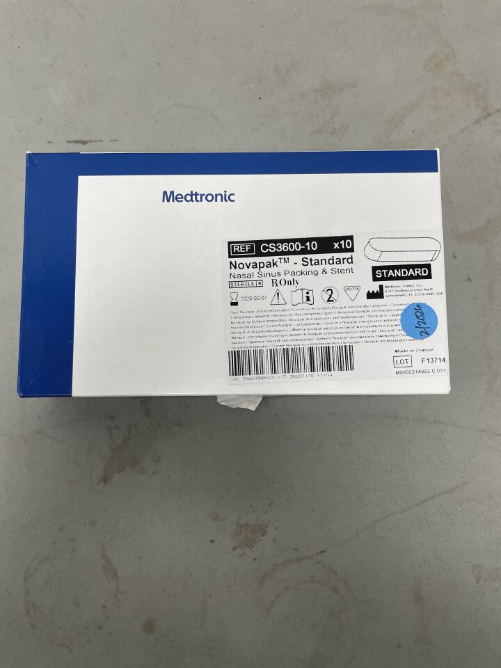 CS3600-10 - MEDTRONIC - Novapak Nasal Sinus Packing & Stent, Standard, (BX/10)