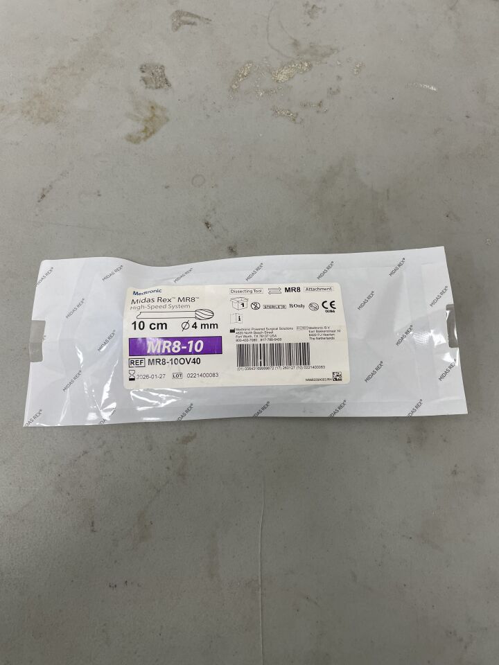 MR8-10OV40 - MEDTRONIC - Midas Rex MR8 High-Speed Surgical Tool, Oval Fluted Cutting Burr, 10cm x 4mm, (EA)