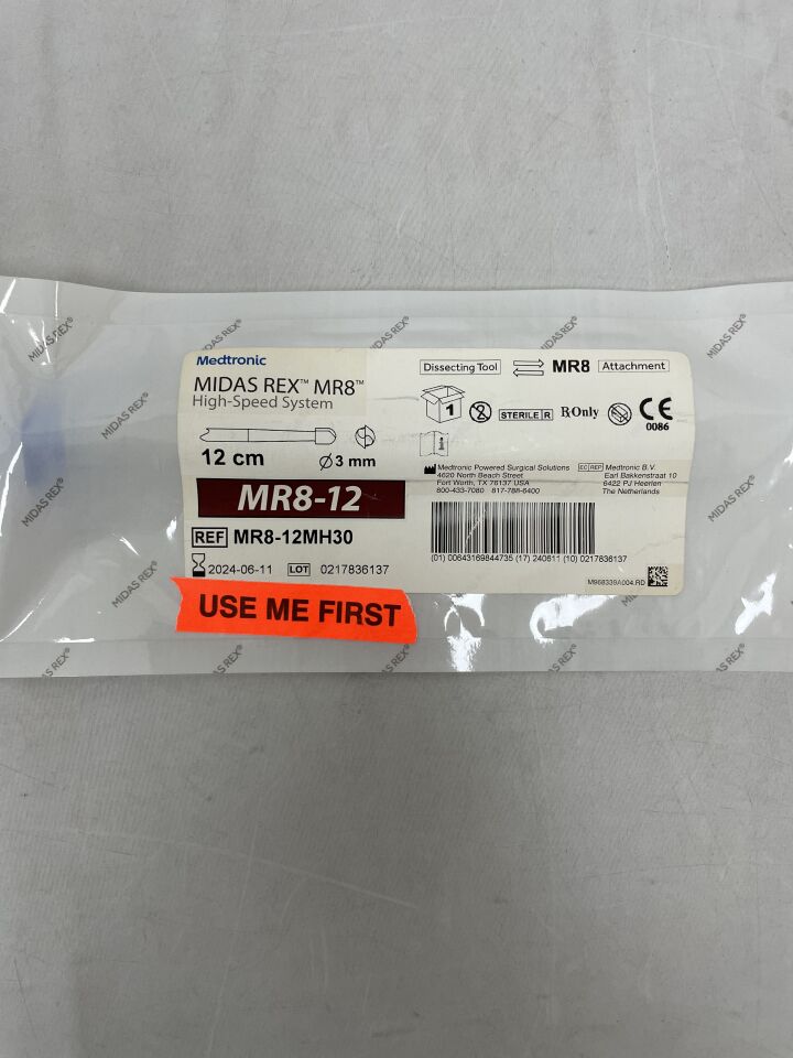 MR8-12MH30 - MEDTRONIC - Midas Rex MR8 High Speed System Dissecting Tool, 12cm, (EA)