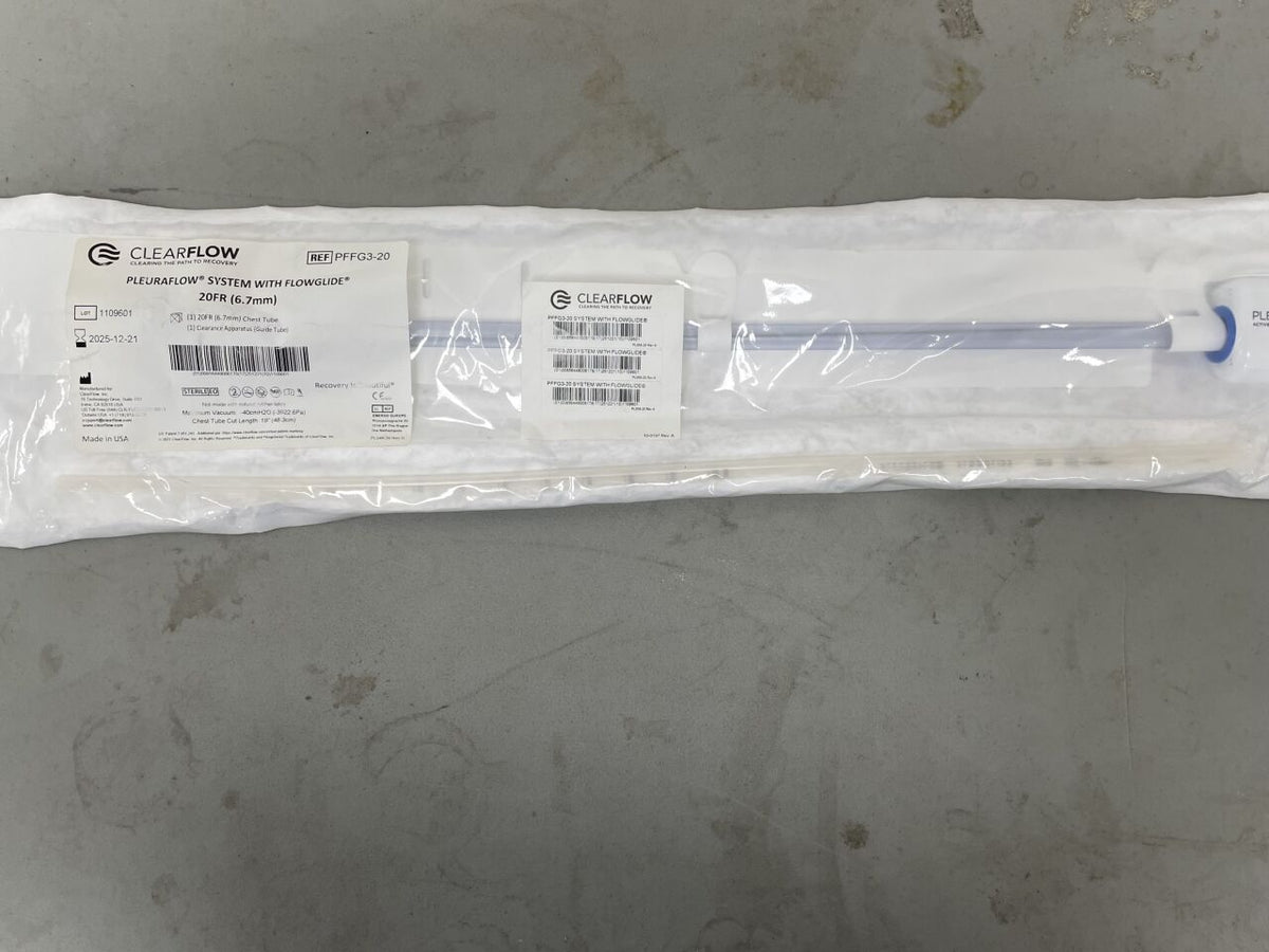 PFFG3-20 - CLEARFLOW - ClearFlow Pleuraflow ACT System with Flowglide, 20F, (EA)