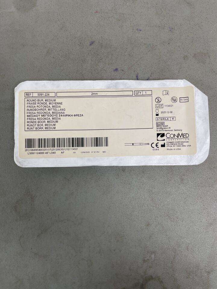 5091-224 - CONMED - Round Bur, Medium 2mm, (EA)