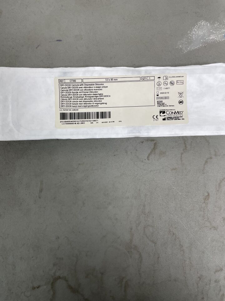 C7350 - CONMED - Dry-Doc Cannula w/Disposable Obturator 5mm x 75mm, (EA)