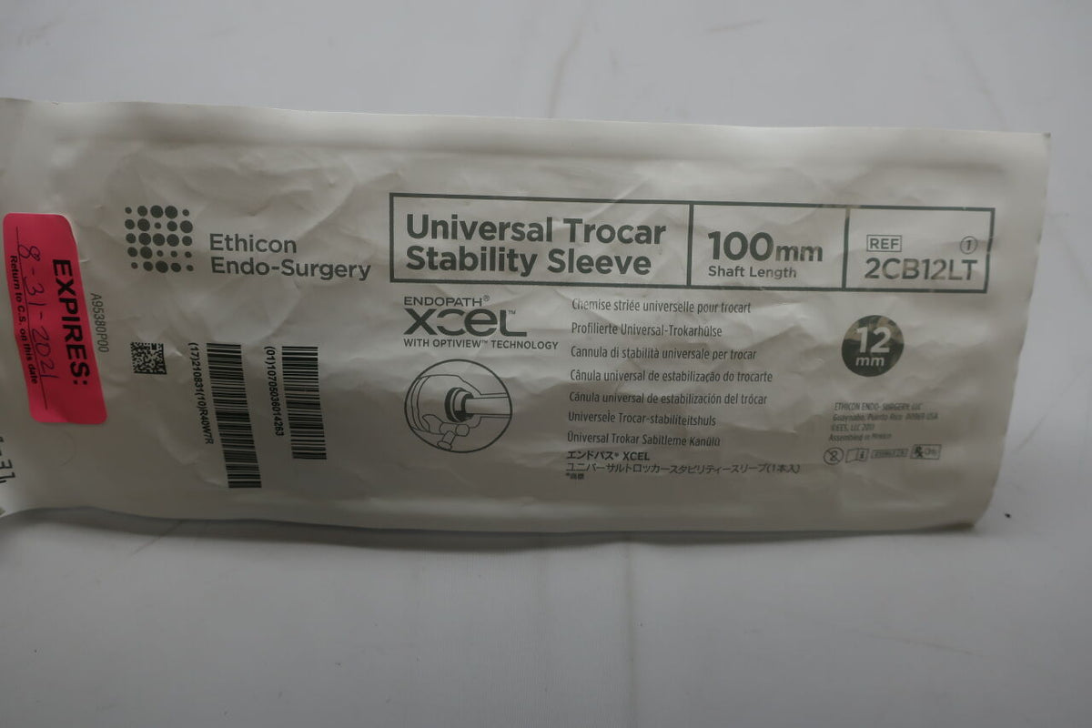 2CB12LT - ETHICON - Endopath Xcel Stability Sleeve Dilating Trocar, 12 dia. x 100 mm L Shaft, (EA)