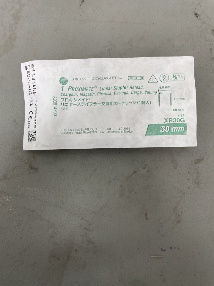 XR30G - ETHICON - Proximate Reloadable Staplers Cartridge, Green, For TX30 30 mm Linear Stapler, (EA)
