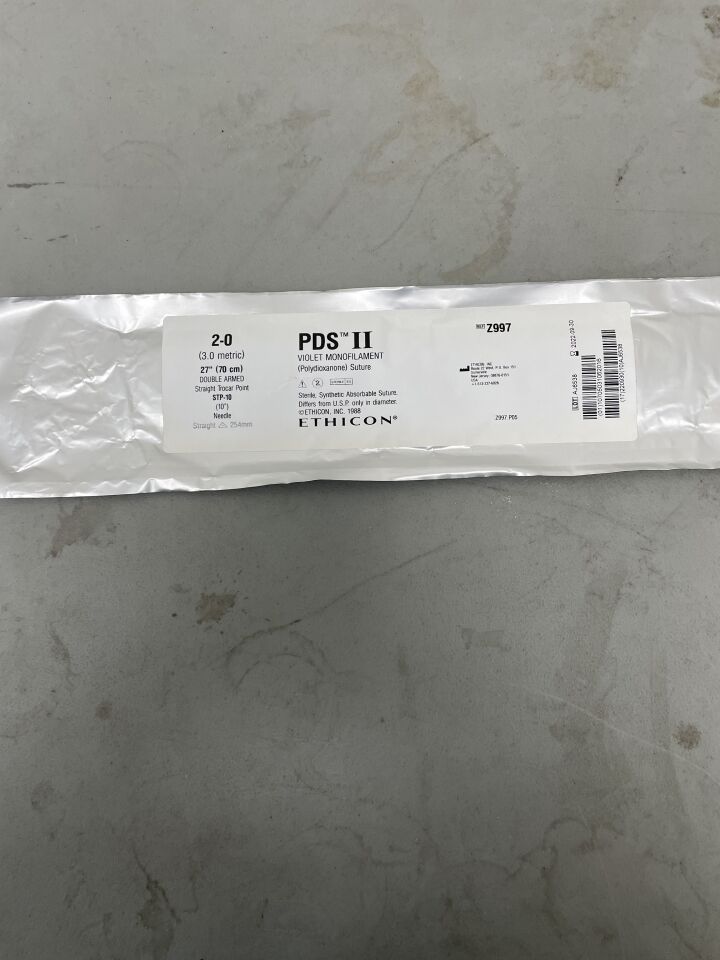 Z997G - ETHICON - PDS II Absorbable Monofilament Polydioxanone Suture, Size 2-0, 27 in. Length, STP-10 Needle, (EA)