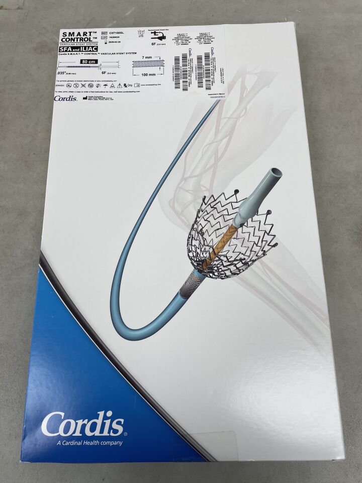 C07100SL - CORDIS - S.M.A.R.T. Control Vascular Stent System - SFA and ILIAC - 7mm x 100mm x 80cm, (BX/1)